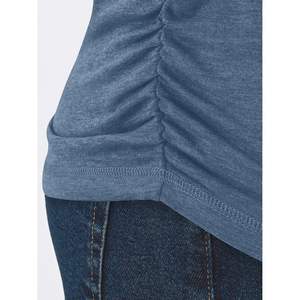 2025 2025 femmes à manches longues col rond hauts basique automne T-Shirt froncé conception affaires décontracté à la mode tenues taille XL Logo - Product Image 4