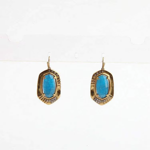 Pendientes de Moissanita Chapados en Oro Vintage, Unisex, Plata 925, Estilo Boda, Engaste de Garra, Forma Ovalada - Product Image 1