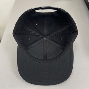 Custom OEM Blank 6 Panel Structured Baseball Cap Pre Curved Cotton Twill <b>Black</b> Hat Private <b>Label</b> Wholesale Supplier Sporty - Product Image 4
