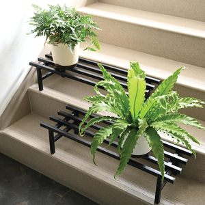 Support de plante minimaliste moderne en métal, support carré suspendu, résistant à la rouille, revêtement en poudre noire, support pour fleurs et plantes vertes - Product Image 3