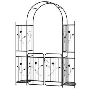 Arco da Giardino Alto 87 Pollici con Tralicci per Piante Rampicanti e Porta, Scaffali Porta Fiori, Elegante Accessorio per Recinzioni e Tralicci - Product Image 4