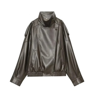 Specious <b>Sports</b> Men's <b>Black</b> PU Leather <b>Jacket</b> Slim Fit Front Logo Anti-UV Quick Dry Breathable Winter - Product Image 2