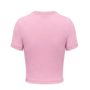 Camiseta Corta de Verano para Mujer, Estilo Urbano, Tejida con 95% Algodón/5% Elastano, Tela Elástica en 4 Direcciones, Diseño Estampado en la Parte Delantera, Suave y Transpirable - Product Image 5
