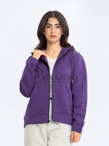 Sweat à capuche zippé en coton épais 400 GSM pour homme, coupe oversize, en molleton bouclette, personnalisable avec logo, uni, vente en gros - Product Image 2