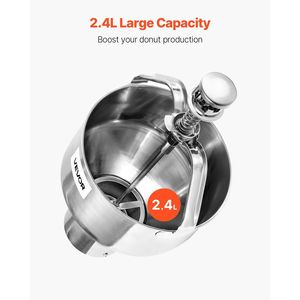 Dosatore Manuale per Ciambelle di Grande Capacità in Acciaio Inox 304, Attrezzatura Commerciale per Panifici, Dispenser per Impasto Regolabile a 6 Spessori - Product Image 3