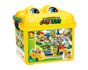 OXFORD 5 to 7 Years Toddler Building <b>Blocks</b> Preschool Play Set Animals Zoo Figures ABS Made in Korea with Transparent Lid - Product Image 1