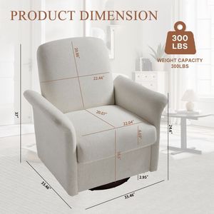 Poltrona Moderna Girevole a Botte con Base in Legno per il Relax, Ideale per Camera da Letto, Lettura, Hotel, Sala d'Attesa o Soggiorno - Product Image 3