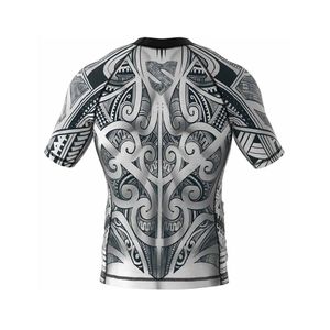 Rashguard OEM ODM Rash Guard Men Sublimation <b>Printed</b> Spandex Bjj Rash Guard Gym <b>Surfing</b> Diving Rashguard Compression Shirts MMA - Product Image 5