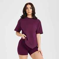 Vêtements d'été pour femmes, ensembles courts pour femmes, chemise à manches courtes col rond et short, ensemble 2 pièces, vêtements pour femmes unis