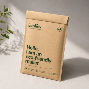 Sac d'expédition en papier kraft EcoRev, standard, plat, avec fermeture autocollante, recyclable, poignées torsadées de luxe, imprimé offset, ECO50 Business - Product Image 3