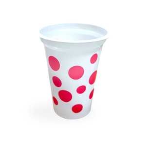 Food-Graded Polka Dot Custom Printing 200 ml <b>Plastic</b> PP Polypropylene <b>Cup</b> made in Indonesia - Product Image 4