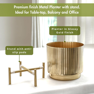 Macetero de Metal Resistente con Soporte, Fácil de Montar, Estructura Ligera y Duradera, Accesorio Decorativo para Jardinería - Product Image 4