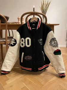 Veste universitaire noire pour homme de haute qualité, faible MOQ, vente en gros, avec manches en cuir, broderie personnalisée, style baseball - Product Image 5