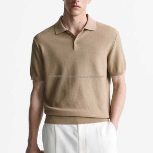 Camiseta de Manga Corta para Hombre, de Alta Calidad, Tejido de Punto Texturizado, Algodón/Poliéster, Secado Rápido, 220g, Logotipo Personalizado, Venta Directa de Fábrica - Product Image 1