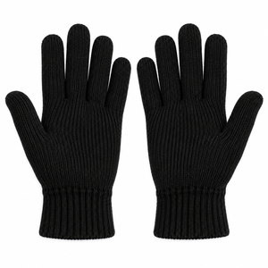 Gants d'hiver noirs en tricot, doux, chauds, thermiques, à doigts entiers, antidérapants, extensibles, pour hommes et femmes, sports de plein air - Product Image 3