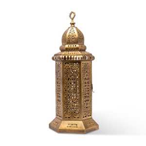 <b>Decor</b> Inspired Handmade Eco-Friendly Metal <b>Moroccan</b> Lantern with Intricate Patterns for Christmas Ambient Mood Lighting - Product Image 1