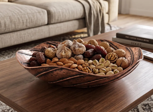 Corbeille à fruits en cuivre, plat de service décoratif en métal ondulé, plateau de présentation pour îlot de cuisine, comptoir, décoration de table rustique pour la maison - Product Image 6