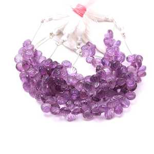 Natural <b>Pink</b> Amethyst Carved Shell Beads 9-10MM Hand Carved Side <b>Drilled</b> Gemstone Beads <b>Pink</b> Amethyst Loose Beads For Jewelry - Product Image 4