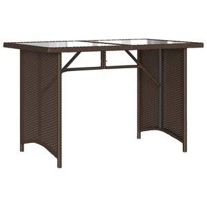 Table de jardin extérieure en rotin PE marron 43,3 x 26,8 pouces - Product Image 6