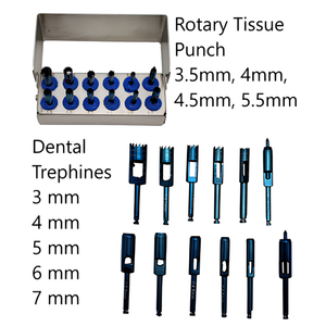 Bone Bridge Instruments 12-Piece Dental Trephine Tissue <b>Punch</b> Kit Silver Cone Head 1.4mm Manual Instrument CE Certified for - Product Image 4