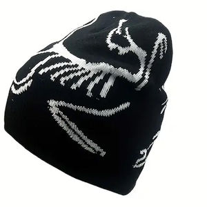 Best Price Low MOQ Custom Logo Jacquard Beanie Manufacturers All Print Fold <b>Winter</b> Skull Knitted <b>Hat</b> Beanie Cap Smooth Fabric - Product Image 5