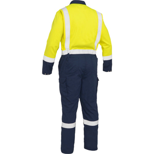 Combinaison de travail haute visibilité orange marine pour homme avec bandes réfléchissantes - Product Image 2