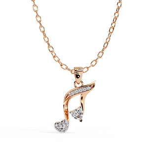 Collier pendentif note de musique plaqué argent avec diamant de laboratoire taille cœur pour femme, idéal au quotidien - Product Image 2