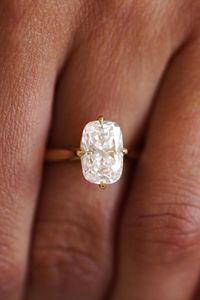 2 CT Elongated Cushion Cut Lab Grown Diamond <b>Solitaire</b> <b>Ring</b>-IGI Certified 18K Gold Plated Trendy Anniversary Jewelry - Product Image 6