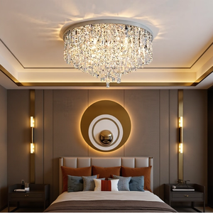 נברשת קריסטל מודרנית הכוללת שלושה מקורות אור הניתנים להחלפה חופשית, חלקי קריסטל K9, יוקרה עדינה. - Product Image 2