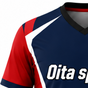 Custom Navy Blue Red White Sublimated Volleyball Jersey Short Sleeve Team Sports Clothing Match Competition Performance Shirt - Product Image 3