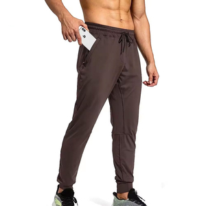 Men's Brown Cotton Sweatpants <b>Elastic</b> <b>Waist</b> Casual Joggers With Pockets Midweight Knitted Fabric Men <b>Trouser</b> men's pants - Product Image 5