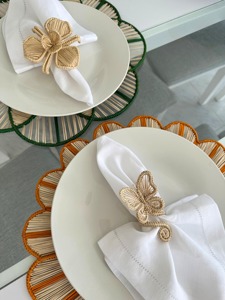 Anneau de serviette en rotin en forme de papillon, parfait pour améliorer la présentation des tables de café et de restaurant, fabriqué à la main en Inde - Product Image 5