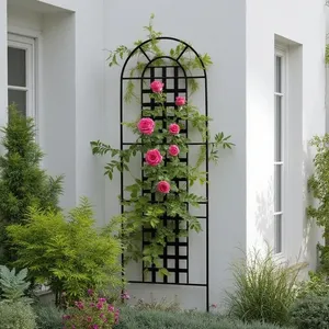 Treillis de jardin en métal durable au design artistique pour plantes grimpantes, offrant un attrait décoratif et un excellent support en extérieur - Product Image 2