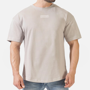 เสื้อยืดคอกลมแขนสั้นผ้าฝ้ายหนาน้ำหนักมากสำหรับผู้ชาย - Product Image 6