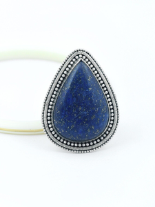 <b>Large</b> Pear Blue Lapis Lazuli Gemstone Handmade <b>Ring</b> 925 Sterling Silver <b>Ring</b> for Girls & Women's - Product Image 4