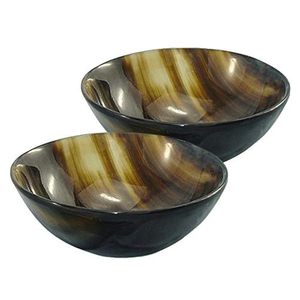 ชุดชามเขาควายทำมือสำหรับปาร์ตี้สลัดผลไม้ทำมือที่บ้าน - Product Image 1