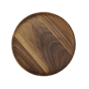 Bandeja Redonda de Madera Ecológica para Servir, Plato de Madera Acanalado al por Mayor, Bandejas Decorativas para Servir Comida en Mesas de Café para Hoteles - Product Image 1