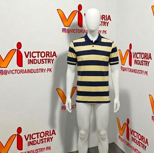 Chemises polo rayées pour hommes adultes, liquidation, manches courtes, col boutonné, couleur contrastée, broderie, chemise de rugby, chemise de golf - Product Image 1