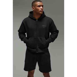 Survêtement oversize zippé et short pour l'entraînement - Product Image 1