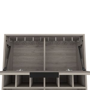 Mobile bar Puertu grigio chiaro a doppia anta con sei scomparti per bottiglie - Product Image 3