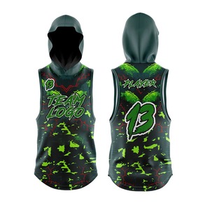 Maillot de basket-ball personnalisé imprimé par sublimation, joueur n°13, vert et noir, unisexe, adulte, respirant, en polyester, haut de sport - Product Image 5