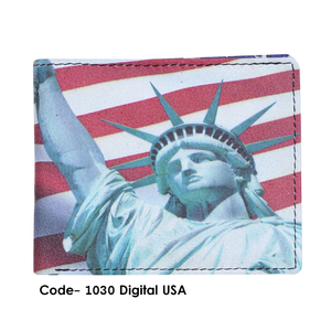 Digital Image Printing Custom Designer Bifold <b>RFID</b> Sleek Slim ID Card Leather <b>Wallet</b> <b>Men</b> Direct Factory Worldwide Export Indian - Product Image 3