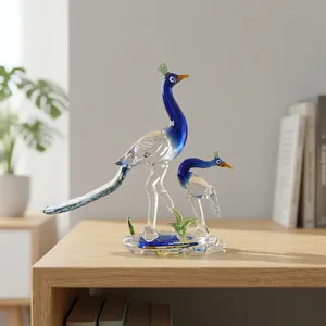 Figuras de Cristal de Pájaros Pavos Reales, Fabricadas en India, Última Colección, para Decoración del Hogar, Mejor Precio al por Mayor - Product Image 4
