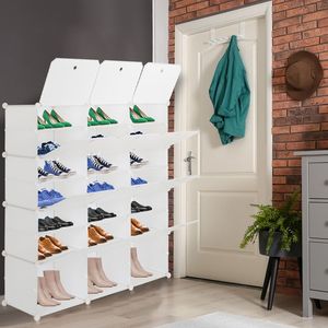 Scarpiera Portatile a 7 Livelli per 42 Paia, Organizzatore a Torre con 21 Scomparti, Mobile Contenitore Espandibile per Tacchi, Stivali, Ciabatte e Scarpe - Product Image 3