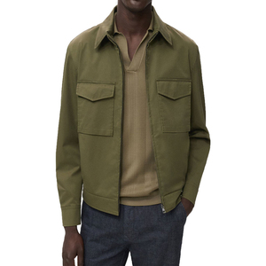 Men's Brown Canvas Hooded Collar Shirt Jacket <b>Covered</b> <b>Button</b> Closure Breathable 100% Cotton Winter Streetwear Regular Fit Front - Product Image 4