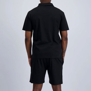 Camiseta de Cuello Redondo Oversize para Hombre con Diseño de Hombros Caídos, Material Personalizado de Alta Calidad, Conjunto de Moda de Dos Piezas, ¡Venta Caliente! - Product Image 2