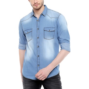 Chemise en jean pour homme grande taille, respirante, de haute qualité, en coton, avec logo personnalisé, confortable, anti-plis, taille 6XL – Meilleur design - Product Image 1