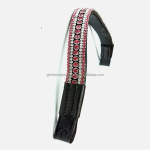 Bandas de cuero multifuncionales para cejas 5 filas Cristales rojos y blancos Brida decorativa Banda para cejas Disponible en todos los tamaños al por mayor - Product Image 2