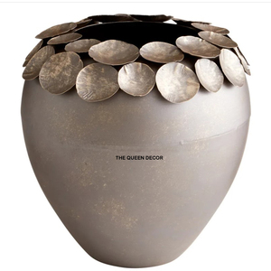 Vases en métal de luxe, pot de fleurs artisanal, vase antique en laiton, décoration d'intérieur, prix de gros, best-seller - Product Image 4