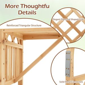 Banco de Madera Decorativo para Exteriores, para Patio o Jardín, con Arco - Product Image 6